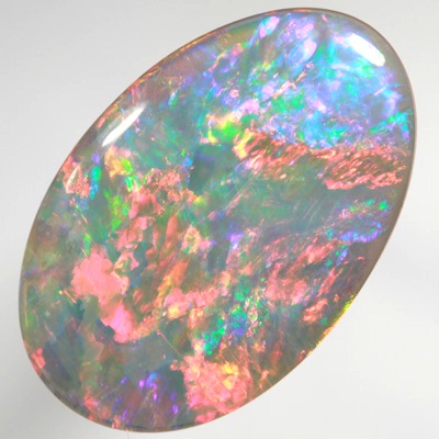 SOLID SEMI BLACK OPAL Large rolling flashes of neon crisp fire red, orange. Top quality. SEE VIDEO  